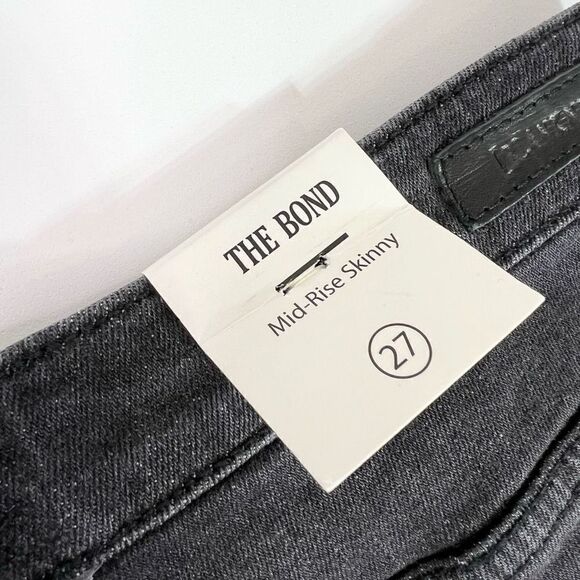 Blank NYC The Bond Skinny Jeans Womens 27 Black Wash Mid Rise Raw Hem Cuffs New - Picture 11 of 11